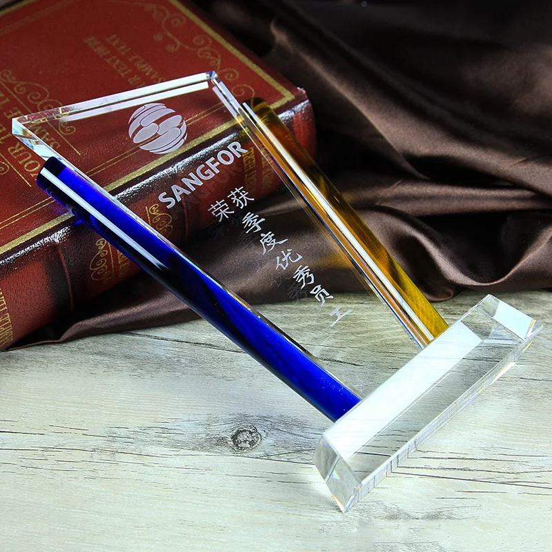 CTR-207 Custom Made Crystal Shield Trophy Acrylic Glass Trophy For Company Business Gift Souvenirs