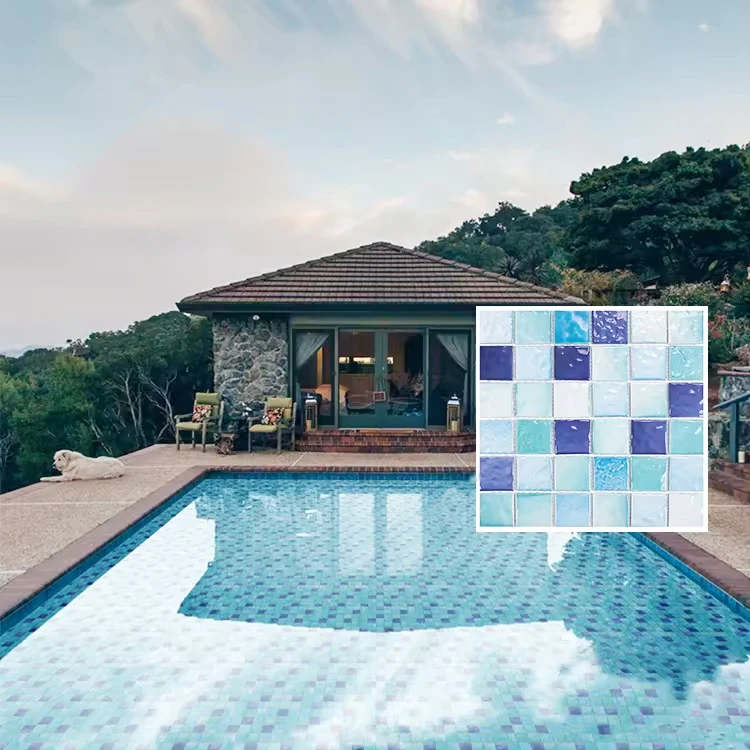 Modern Design Swimming Pool Mosaic Polished Square Tiles For Wall Floor Interior Anti Corrosion Marble Pool Tiles