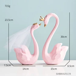 Nordic resin swan model crafts wedding gift creative decoration home decoration