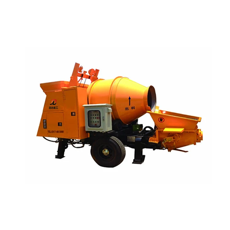 Professional Customized High rise Concrete Pumping With Mixer Diesel engine /high efficiency cement pump mixer