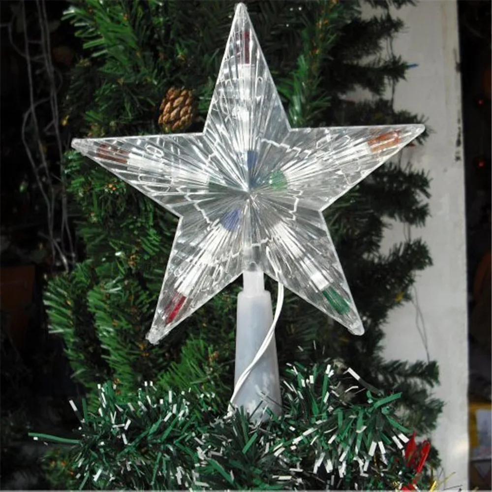 new style 8.7inch big LED christmas tree topper star light for xmas tree ornaments