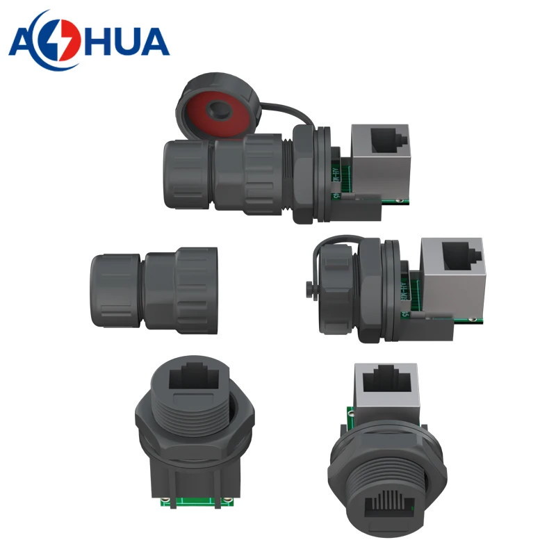 Панельное крепление M21 RJ45 IP67 водонепроницаемый разъем для кабеля