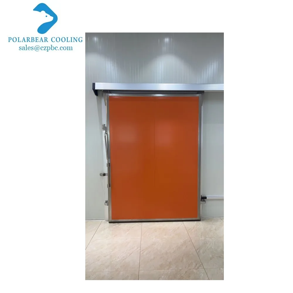 Customized PU Panel Sliding Cold Room Door with Aluminum Block