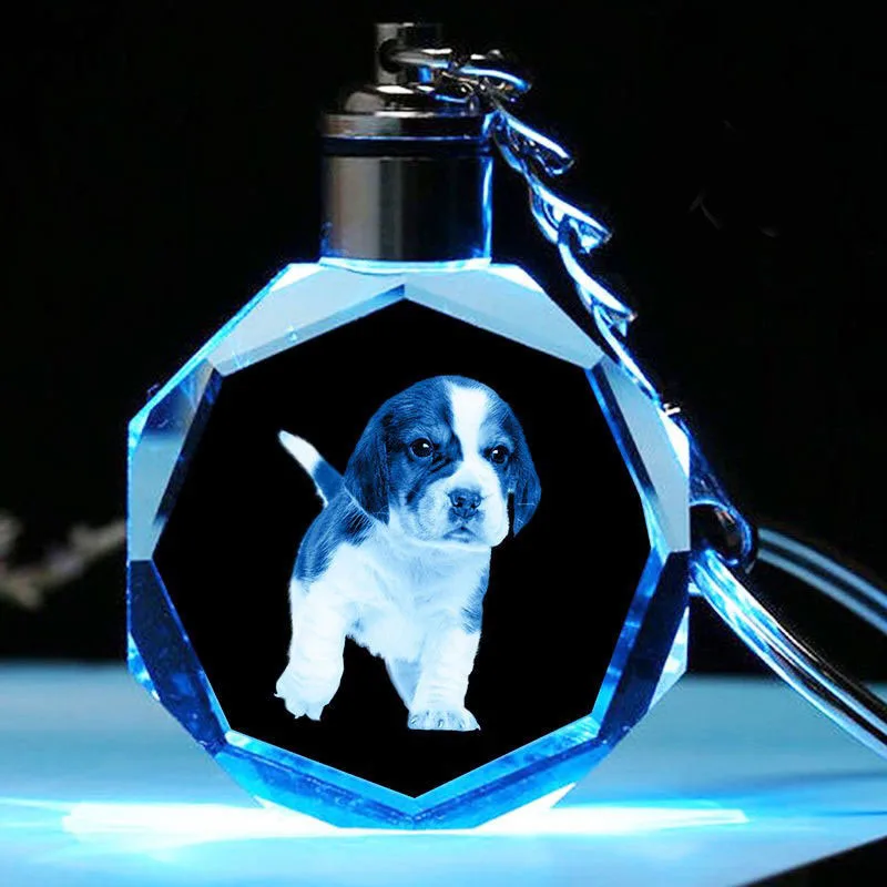 personalized 3d laser engraving zodiac crystal gems keychain