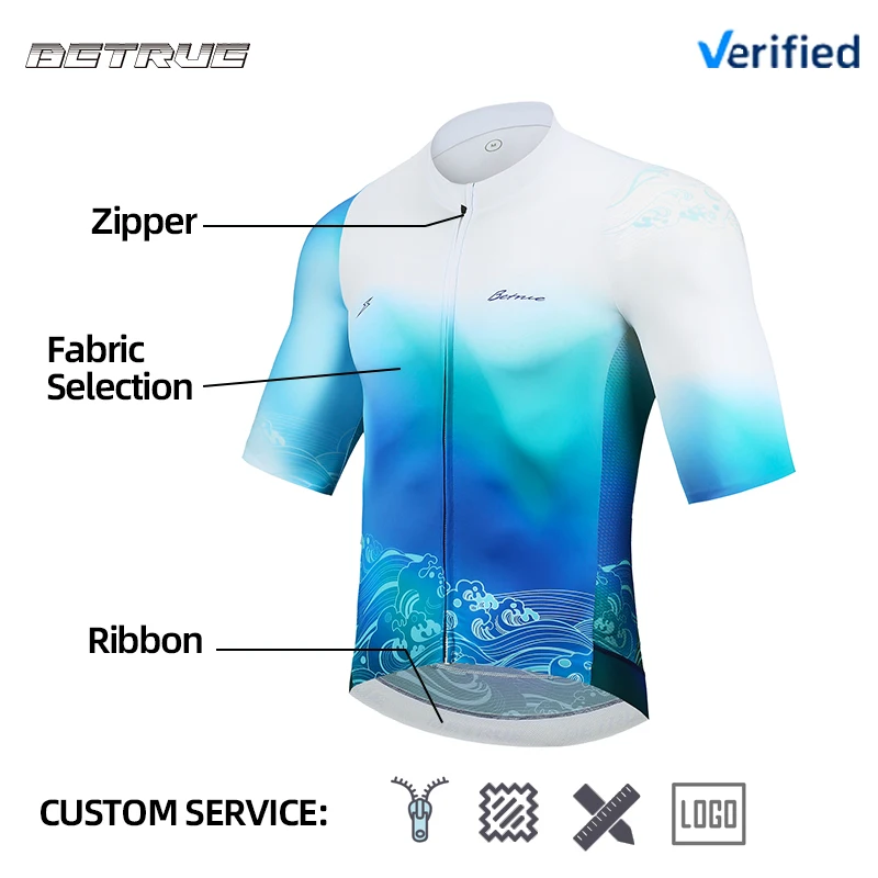 Custom Brand Logo Cycling Tops Lightweight Bicycle Apparel Manufacturer Factory Cycling Kits High Stretch Bike Shirts