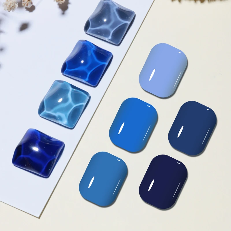2023 Hot Selling Custom Private Label Ocean Bule 5 Colors 12ML Soak Off Gel Nail Polish Set