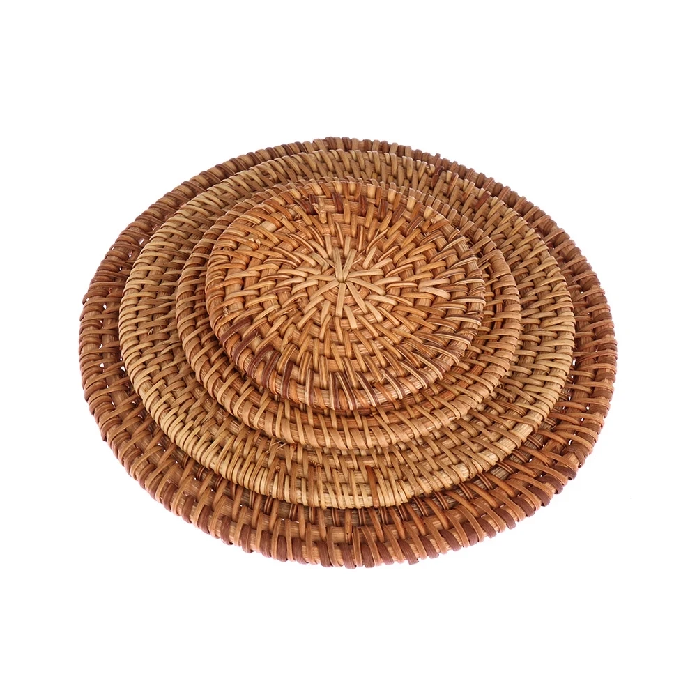 Pure Handmade Natural Material Rattan Make Rattan Serving Tray