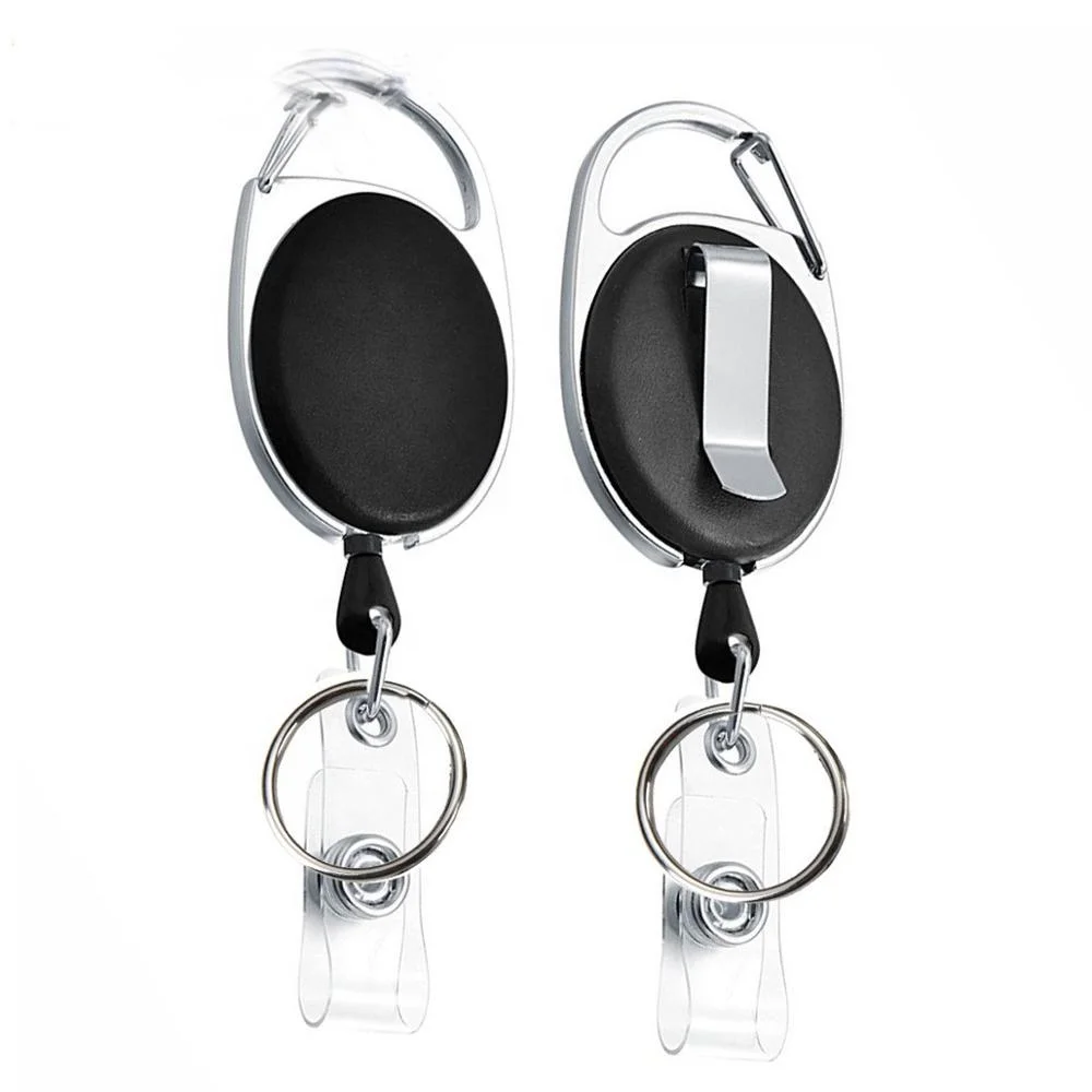 
Oval Shape Easy-pull Metal Back Clip Retractable Keychain Badge Reel 