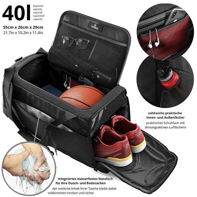 Outdoor Sports Bag Training Backpack Function Shoe Compartment Swimming Fitness GYM Bag Large Gym Fitness Waterproof Travel Bag