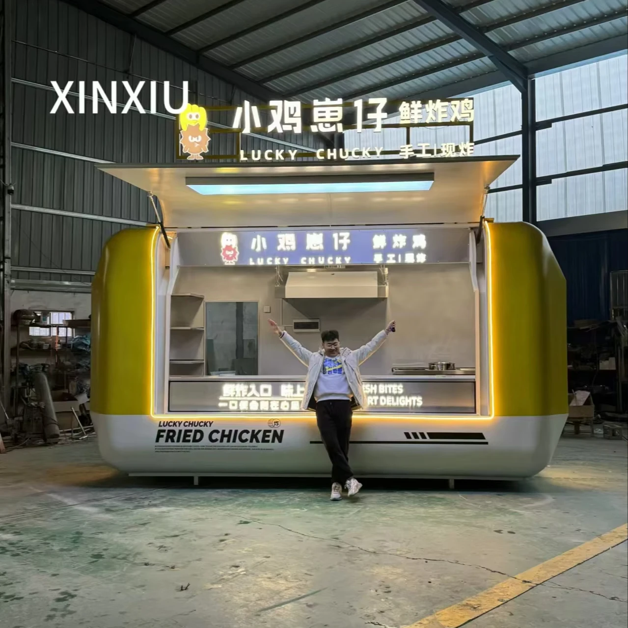 New Mobile Modern Fast Food Vending Trailer Truck for Sale Pink RED Black Yellow Green Mobile Restaurant Car Restaurant