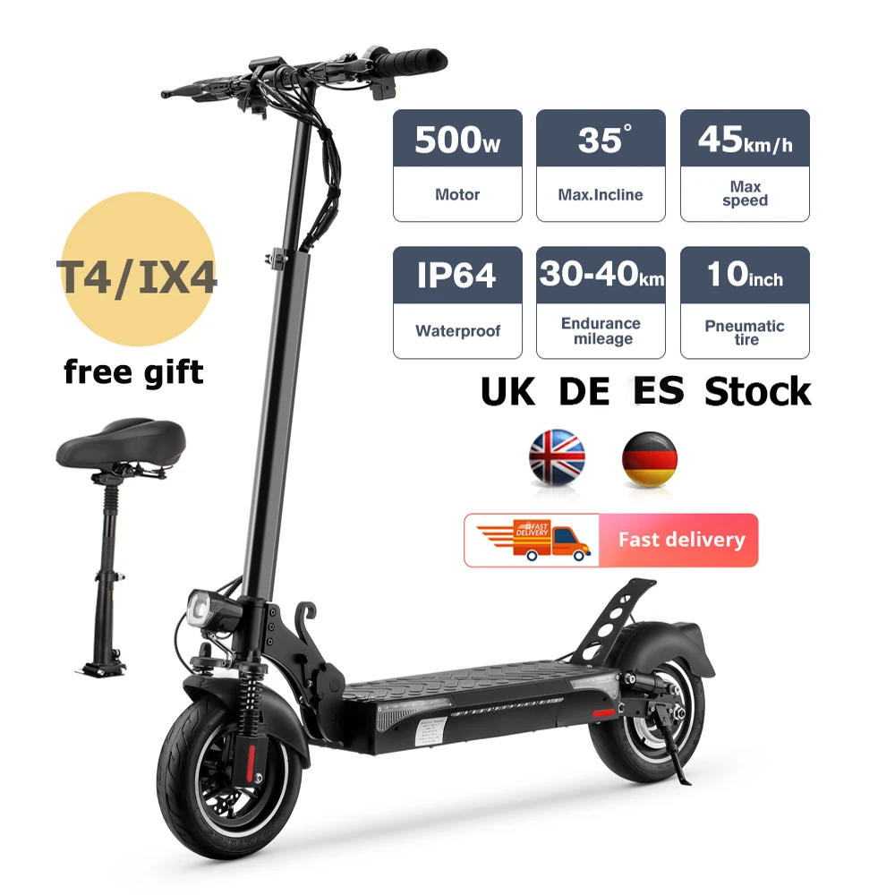 Eu UK DDP iScooter T4 max 500w 13 ah battery 45km/h  10 inch electric scooter cheap lithium battery mobility scooter