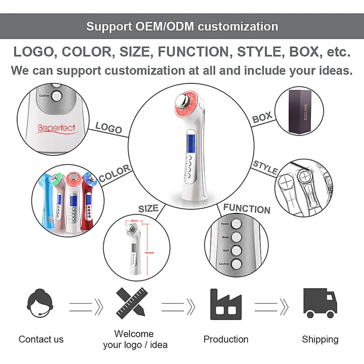 Beauty Personal Care Products 5 in 1 Ultrasonic LED vibration massage Face Skin Care Tools Other Beauty Equipment
