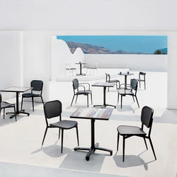 Morden french outdoor hotel pool table aluminum square folding table outdoor restaurant tea tables