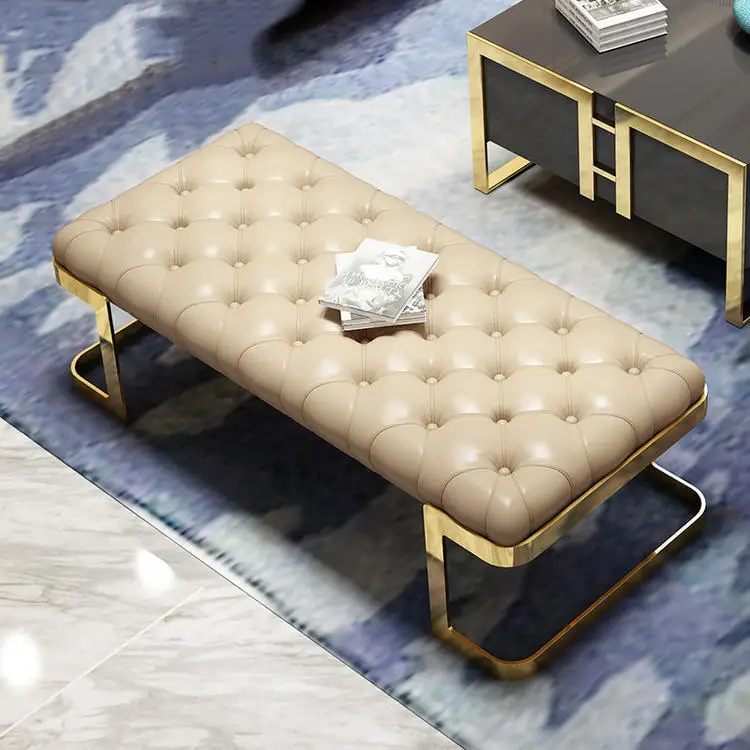 2021 design Luxury Modern Living Room Stool Square Low Lazy Bench Stools Ottomans sofa set furniture