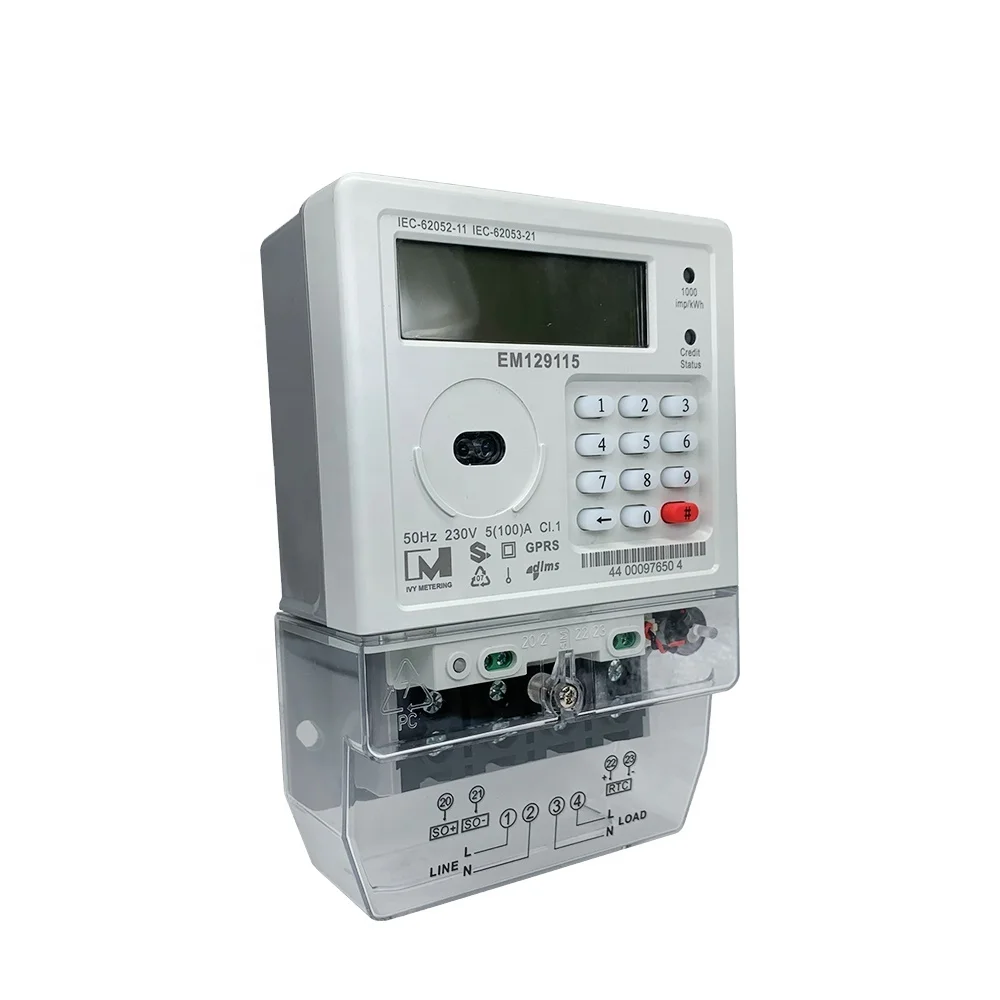 STS single-phase suspension meter IR GPRS-2/3/4G communication Energy Meter LCD Display Prepaid Power Meters