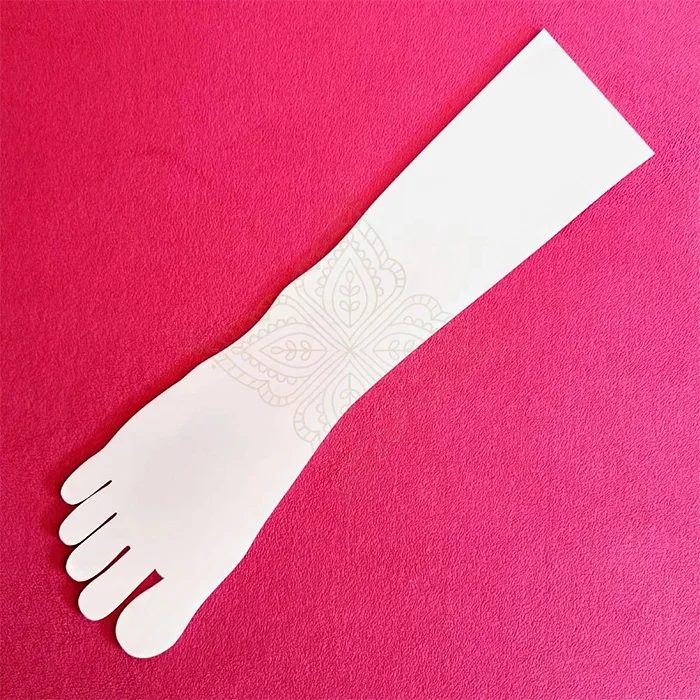 Factory Laser Cut Reusable White Acrylic Henna Foot Template For Tatoo Practice