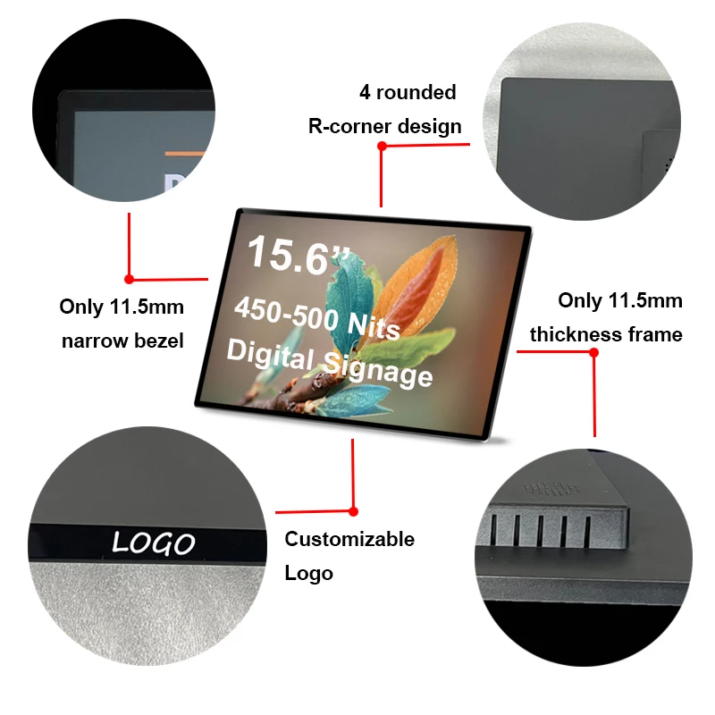 High brightness 450-500nits 15.6inch tablet pc capacitive touch screen 5G wifi digital signage for Restaurant & Retails