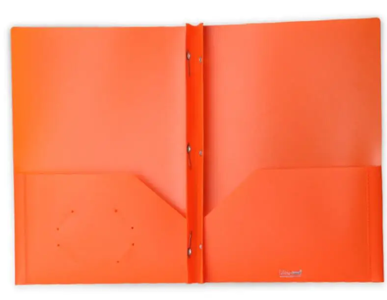 Size PP Poly Portfolio 2 Pockets Document Holder File Folder With 3 Prongs