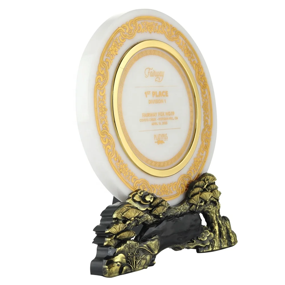 ADL New Design Crystal Glass Trophy Awards with Stone Wooden Base Souvenir Gifts with Customized Logo Trophy Awards Wholesales