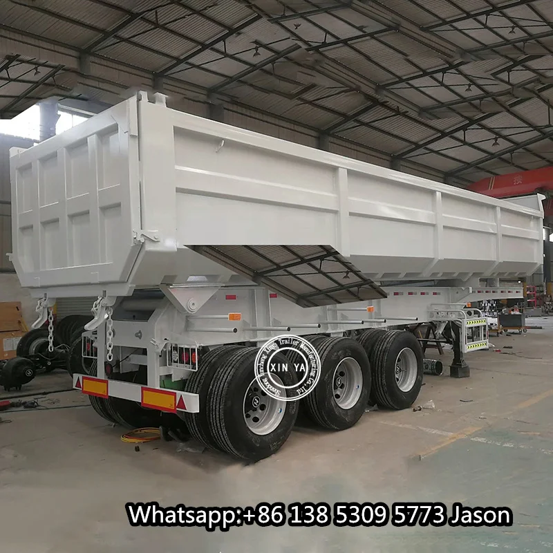 3 axle 80ton 100ton 40cbm 60cbm u shape side dump trailer tipper semi trailer for sale
