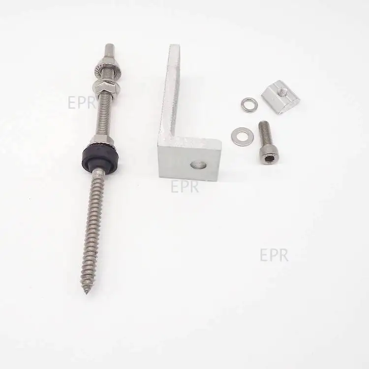 Recommended by seller AL6005-T5 fastener manufacturer standard L-feet hanger bolt for roof mounting system