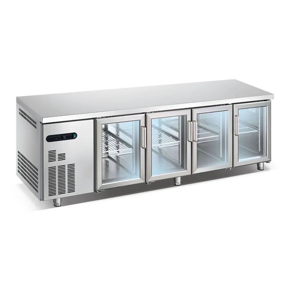 Focus on Refrigerator Undercounter Refrigeration Shelf Dividers Kitchen Glass Door Display Chiller
