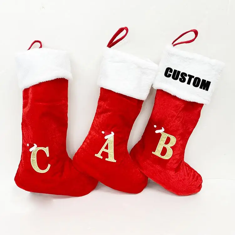 Custom christmas stockings for embroidery 2024 new product Free Customized personalised christmas stockings