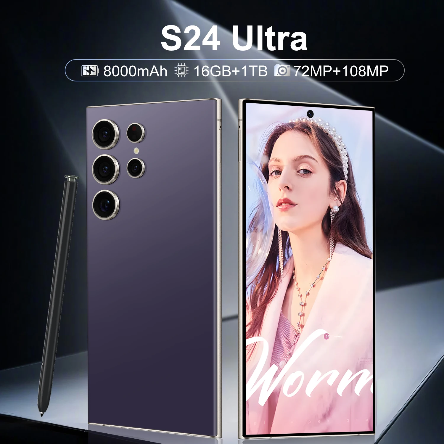 2024 New Hot S24Ultra 5G Smart Phone 16GB 1TB 7.3 Inch 10-Core Original Galaxy Smart Phone Pen All-in-One Machine