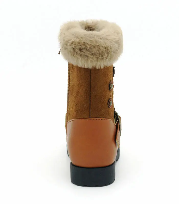 Wholesale Fashion Kids Faux Fur Outdoor Padded Warm Fuzzy Dress Children Shoes Winter Boots for Girls