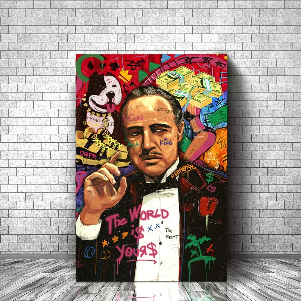 Movie posters Gangsters Canvas Wall Art Gangsters Canvas Print Home Decor Office Decor The Godfather Poster Large Canvas Wall