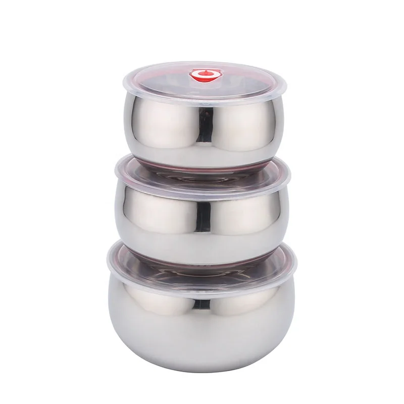 Stainless Steel Food Container with Airtight Lid Kitchen Storage Box Nesting Mixing Bowls Air Tight Box
