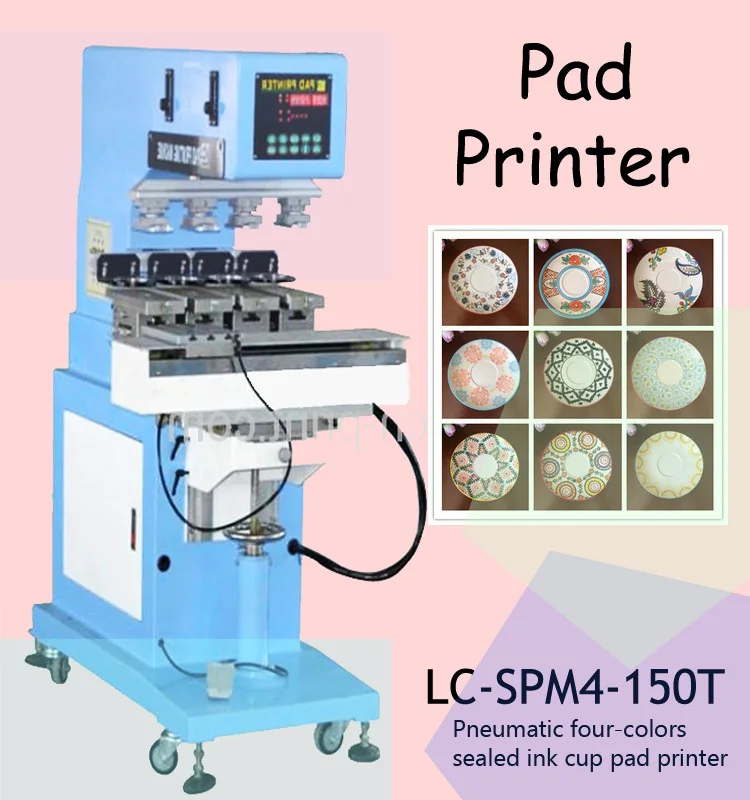 LC 4color ink cup pad printing machinery pad printer tampo for SD card toys promotion item golf ball mouse pen bottle