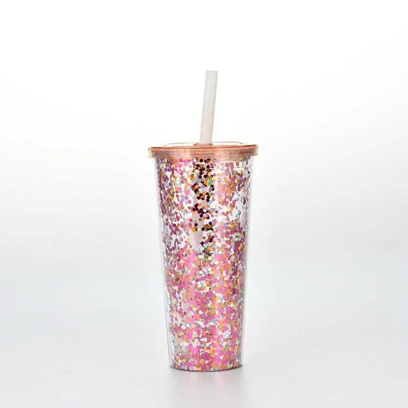 Mikenda Double plastic pipette cup with lid 16OZ straight cup printed in customized colour