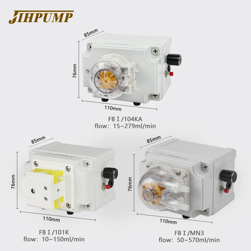 JIHPUMP Wall Mounted 24V Quality Micro Peristaltic Dosing Metering Pump Head Tube Hose Stepper Motor 220V Price