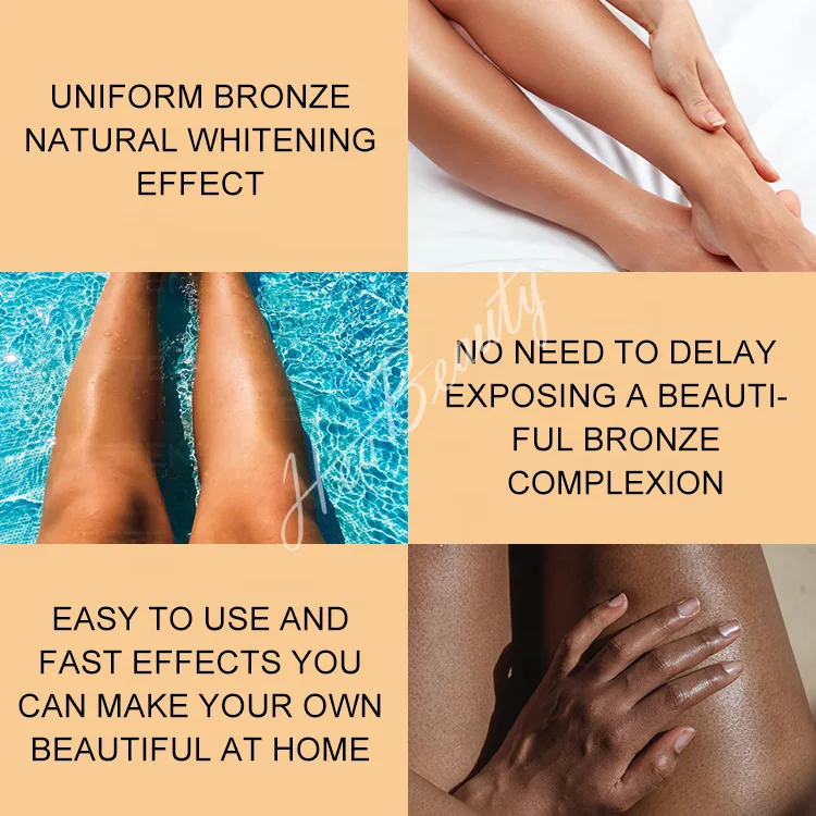 OEM Sun Care Tan Oil Self Tanner Cocoa Shimmering Looking Dark Brown Dry Quick Tanning Peptide Oil