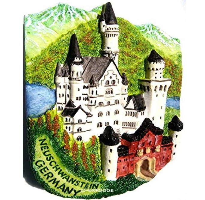 Resin Neuschwanstein Castle Germany 3D refrigerator magnets Travel souvenirs Home and kitchen decoration magnetic stickers