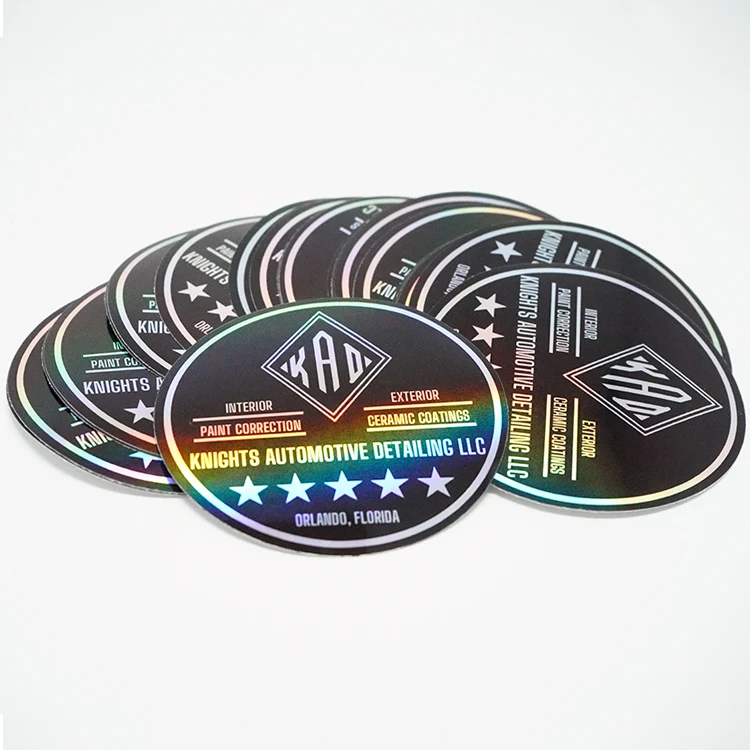 fast shipping self adhesive waterproof printing custom die cut vinyl decorative small holographic hologram stickers
