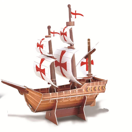 Educational Toys 3D Model Vessels Boat Puzzles Sailing Vessel 3D Jigsaw Puzzles Chinese Santa Maria for Children DIY