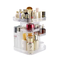 Makeup Organizer Clear Transparent Large 360 Degree Rotation Cosmetic Storage Box 360 Rotating Acrylic Makeup Organizer