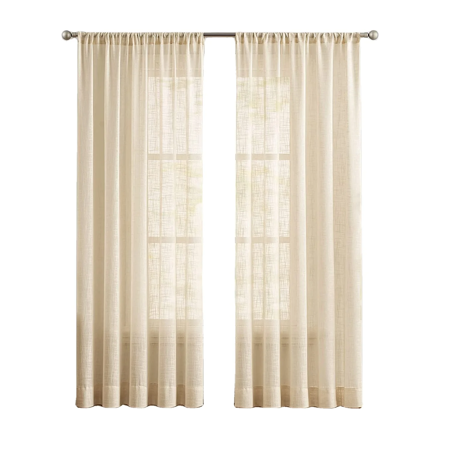 Linen Semi-Shading Curtains For Living Room Bedroom Home Decor Tulles For Window Kitchen Sheer Curtain Yarn Custom Size