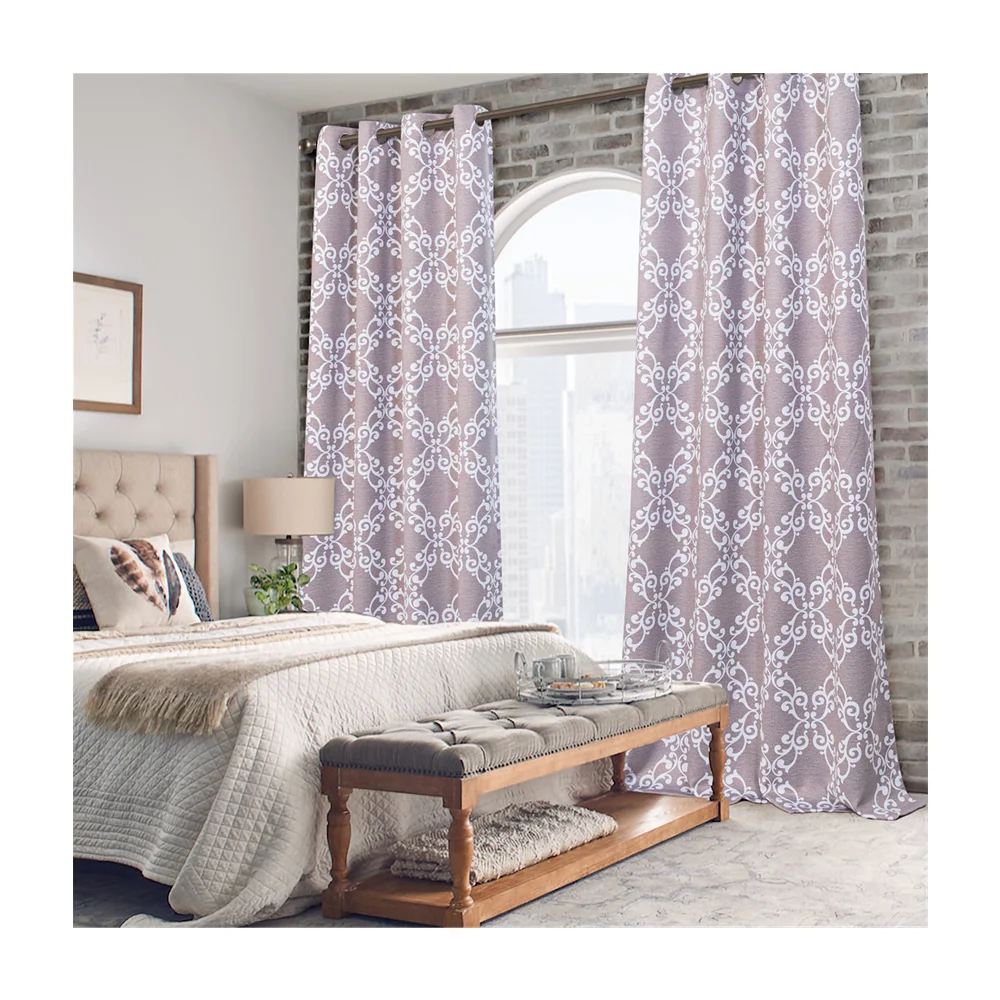 Floral Style Top Quality 100% Polyester Online Store Curtains Printed