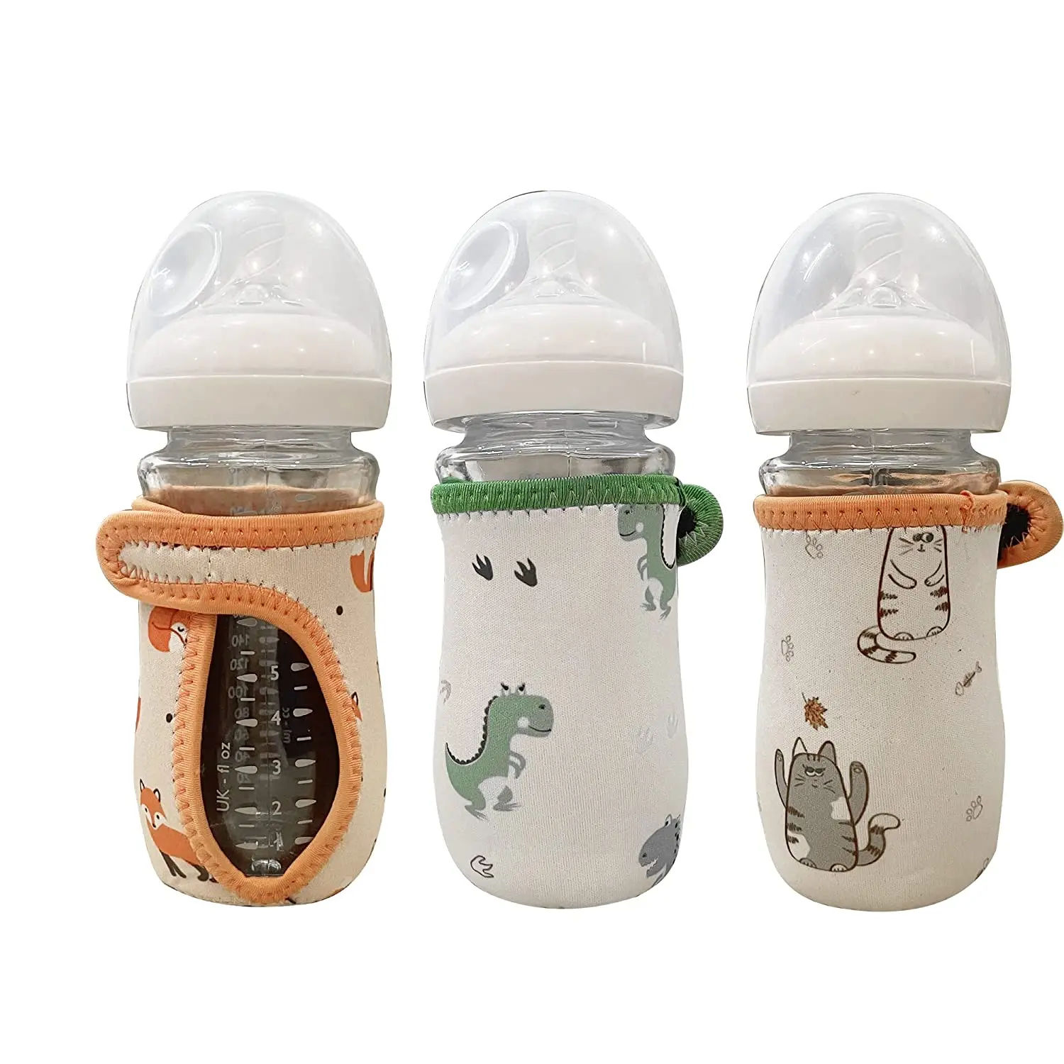 Custom Adjustable Sleeves Milk Glass Bottles Neoprene Baby Bottle Warmer for Baby Kid