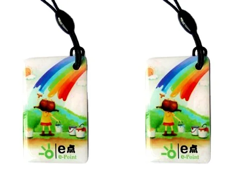 Hot Selling 13.56Mhz RFID PVC Keychain Tags Access control rfid card HF Ntg 213/215/216 Chip 1k NFC Epoxy resin card Coin Keytag