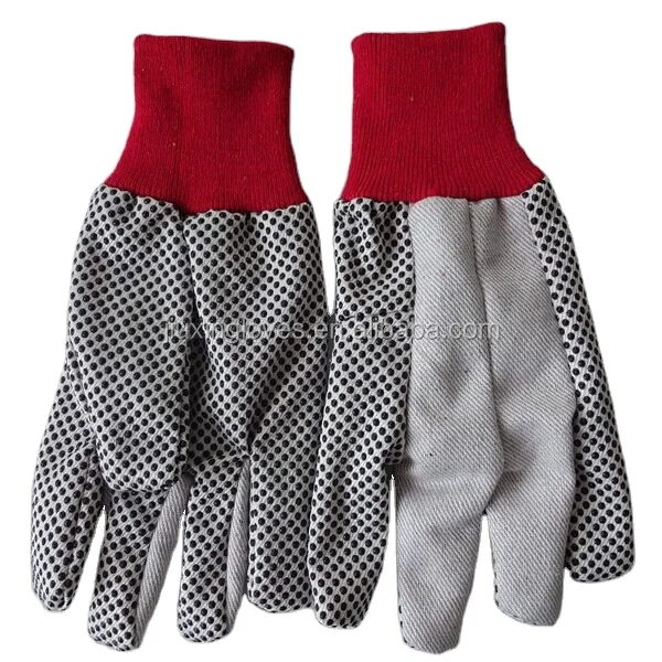 2023 Best seller garden construction protective safety gloves farming fabric knit wrist drill work cotton gloves for work