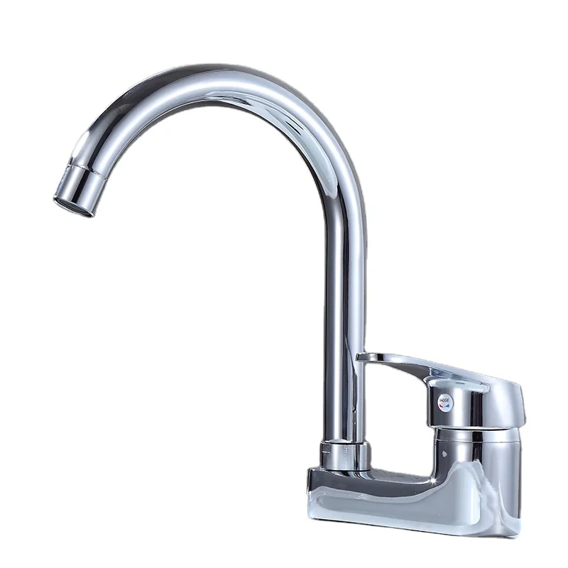 Galvanized zinc alloy worktable two-piece hot and cold water basin faucet stainless steel two-hole mixing basin
