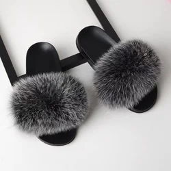 Fur slipper House Slides Slippers Luxury Indoor Outdoor for Woman Fashion Leather colorful slippers