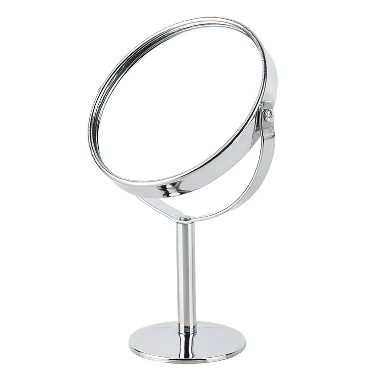 Desktop Vanity Mirror Magnifying Mirrors Portable 360-degree Rotating Small Round Standing Double-Sided Mirror