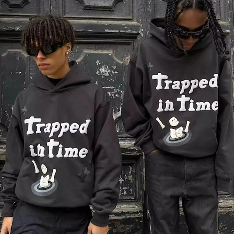 DCY 2024 New Products Stringless Heavyweight Hoodie,Hoodie Design Puff Print,Custom Puff Print Hoodie 500Gsm