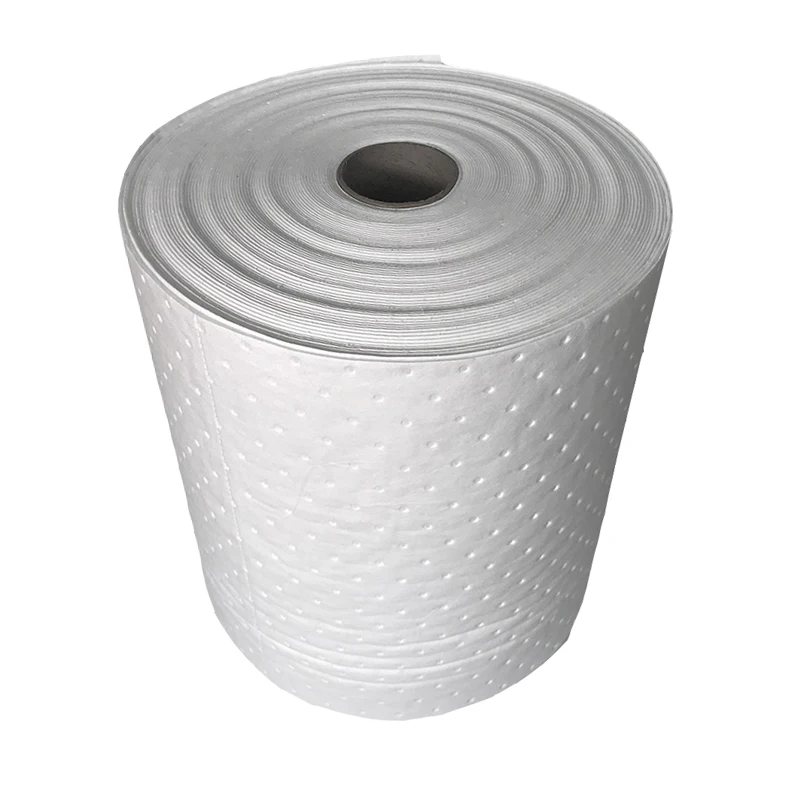 Quickly samples white color perforated oil spill absorbent rolls
