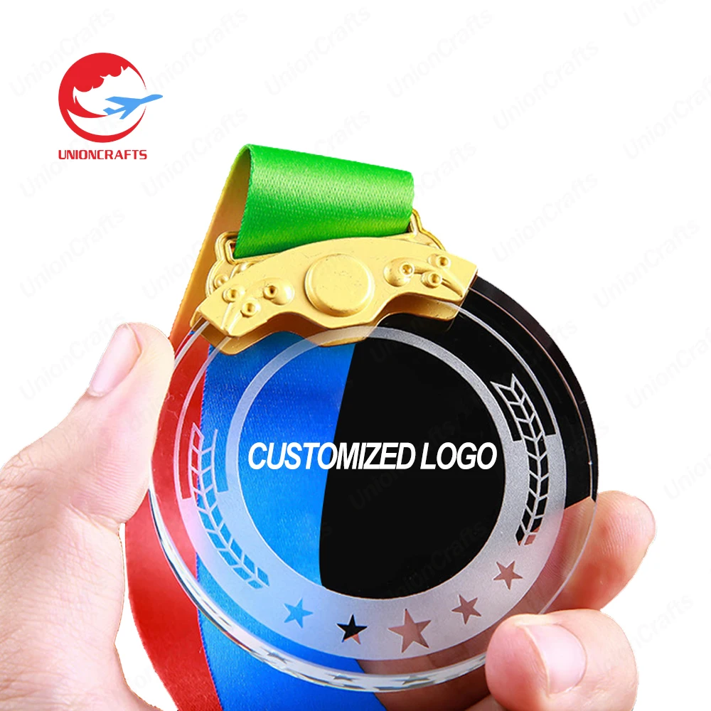 Free customized design medal hanger sublimate blank sports competitions souvenir events glass key crystal medal